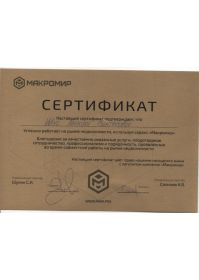 Серификат Макромир - золотой знак