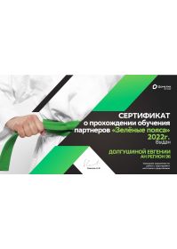 Сертифитикат Сбербанк Долгушина Е2022