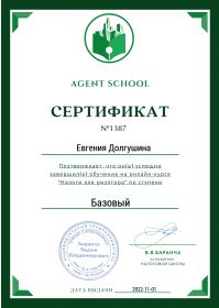 сертификат Налоги дя риелтора Базовый